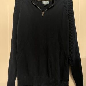 Northcrest Men's Navy Blue Zip-Up Sweater